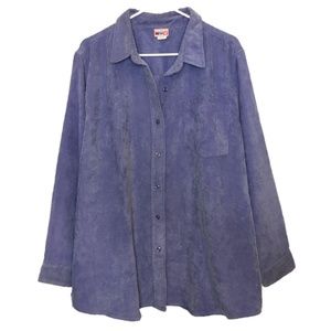 Vintage American Sweetheart Purple Corduroy Button Down Shacket